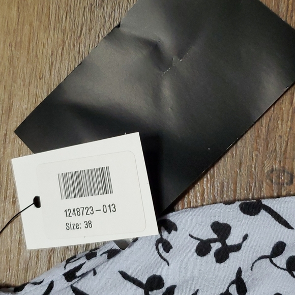 Ganni eco friendly light wide leg pocketed periwinkle floral pants - Picture 5 of 11